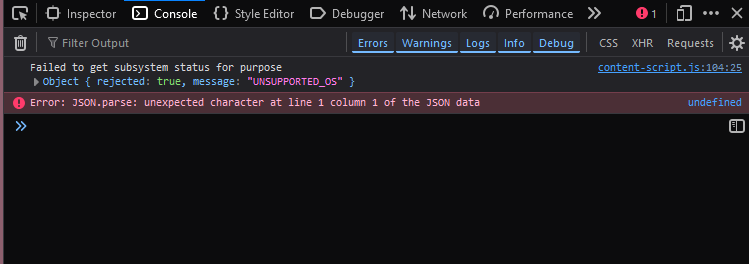 firefox's javascript console